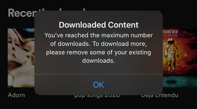 spotify reached maximum number of downloads