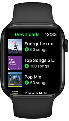 find spotify downloads on apple watch