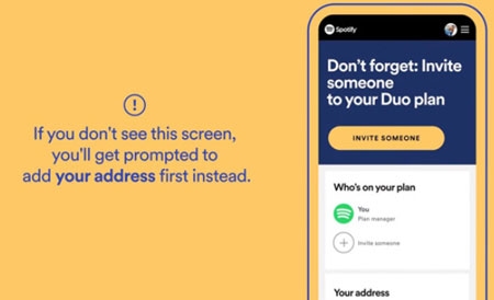 invite someone to spotify duo