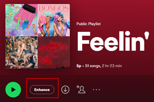 spotify enhance button