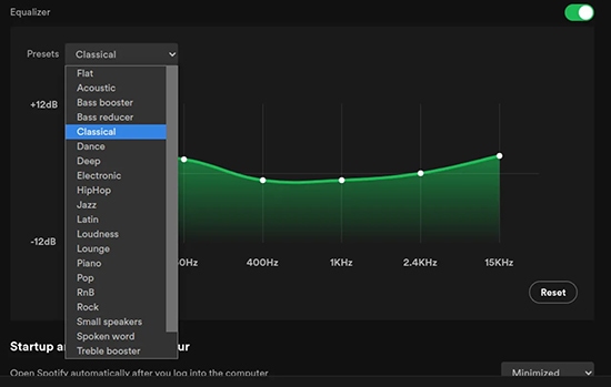 change equalizer on spotify desktop