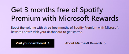 spotify premium 3 month free trial by microsoft rewards
