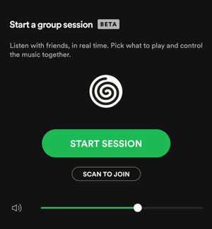 play spotify on different devices via group session