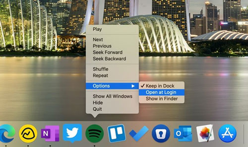 turn off spotify auto open by apps dock on mac