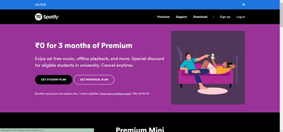 spotify in india premium 3 months free