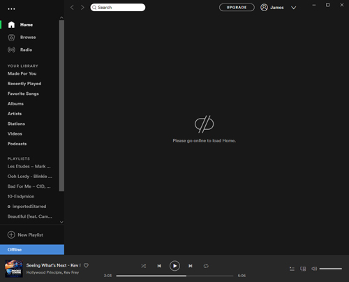 spotify main interface