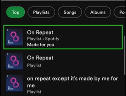 search for on repeat on spotify mobile