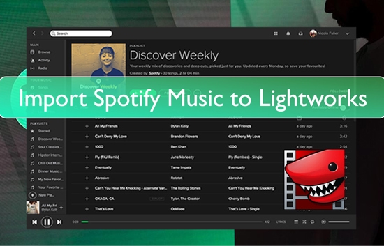 spotify music to lightworks