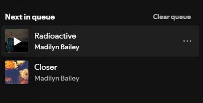 spotify next in queue section