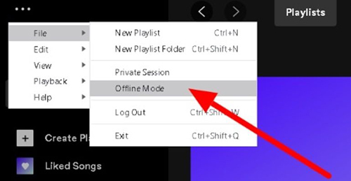 turn off spotify offline mode windows to let spotify search work