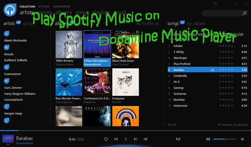 play spotify music on dopamine music player