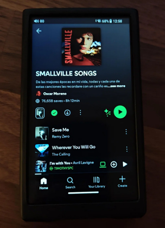 spotify on fiio jm21 mp3 player