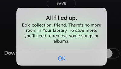 spotify library limit