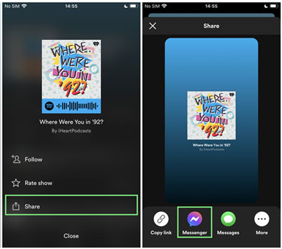 use podcast from spotify on messenger