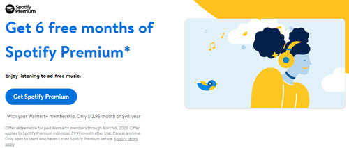 have spotify premium free by walmart plus