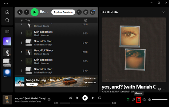 view spotify queue desktop