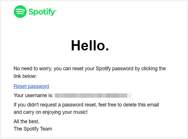 spotify password reset link