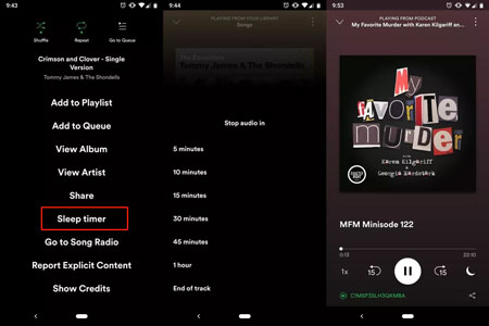 use spotify sleep timer to get spotify to stop playing automatically