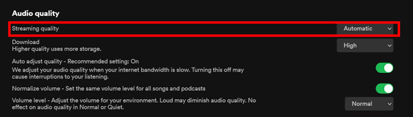 lower spotify audio quality on desktop