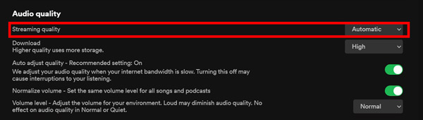 adjust spotify streaming quality