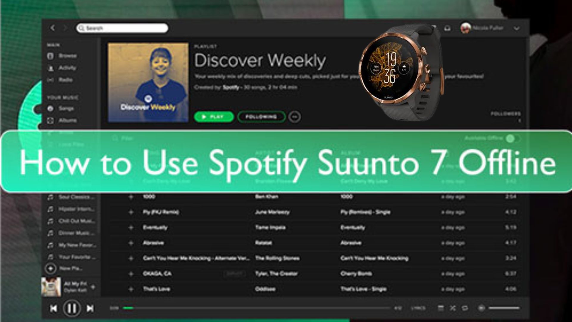 play spotify suunto 7 offline