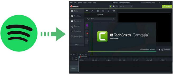 add spotify music to camtasia