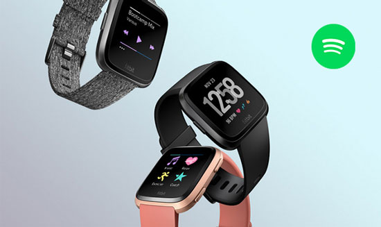 fitbit watch spotify portable music player