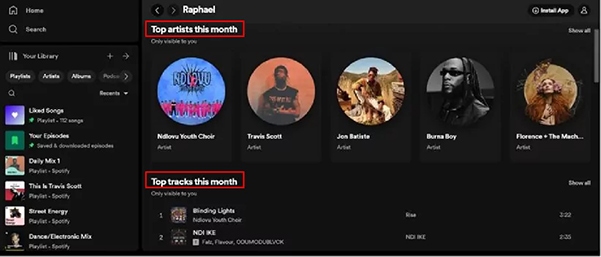 see spotify stats on desktop