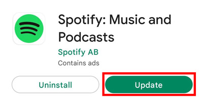 update spotify android app