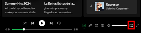 spotify mini player on web player