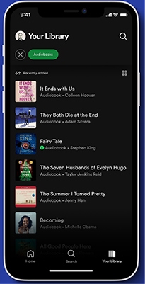 purchased audiobooks on spotify