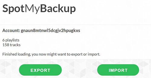 backup spotify playlist via spotmybackup