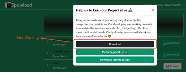 spowload downloader not working