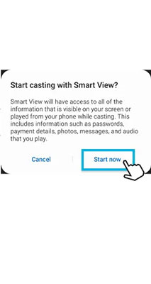 start to cast apple music to samsung tv by smart view