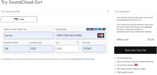 start soundcloud go plus free trial