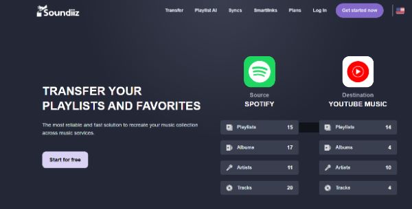 start to transfer soundiiz
