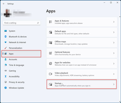 startup on windows
