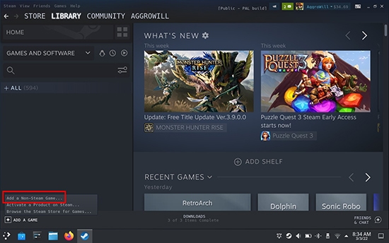 steam deck add a non steam game