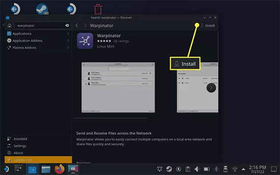 install warpinator to steam deck