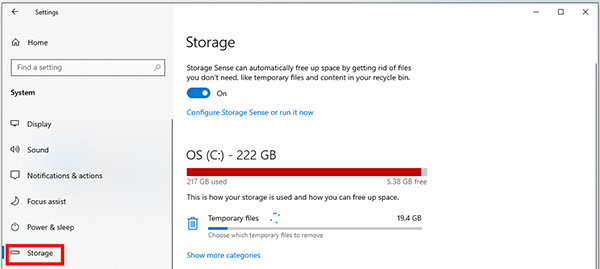 free up storage space