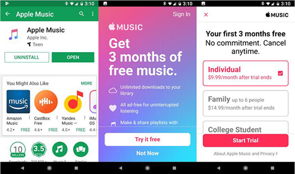 subscribe to apple music android