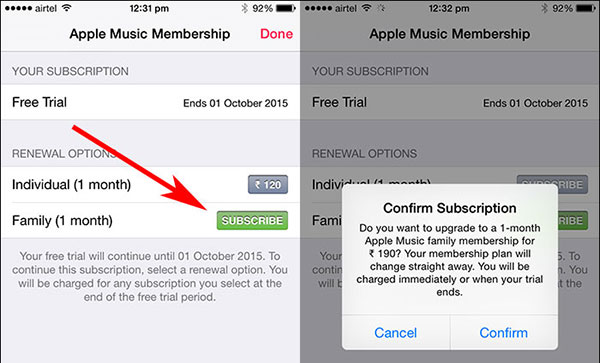 switch to apple music family plan