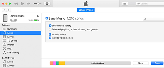 sync apple music with itunes