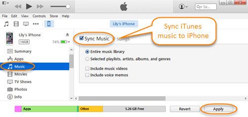 sync apple music from itunes to iphone or ipad on mac