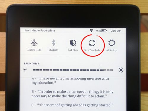 sync your kindle