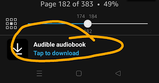 tap to download audible audiobook in kindle