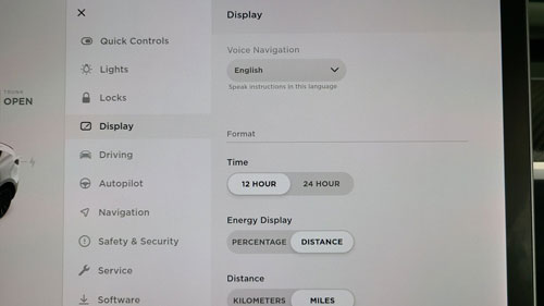 change language in tesla