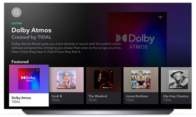 listen to tidal dolby atmos on tv