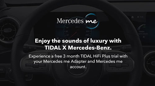get tidal 3 months free trial with mercedes benz