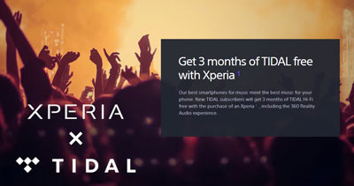 tidal 3 months free trial in sony